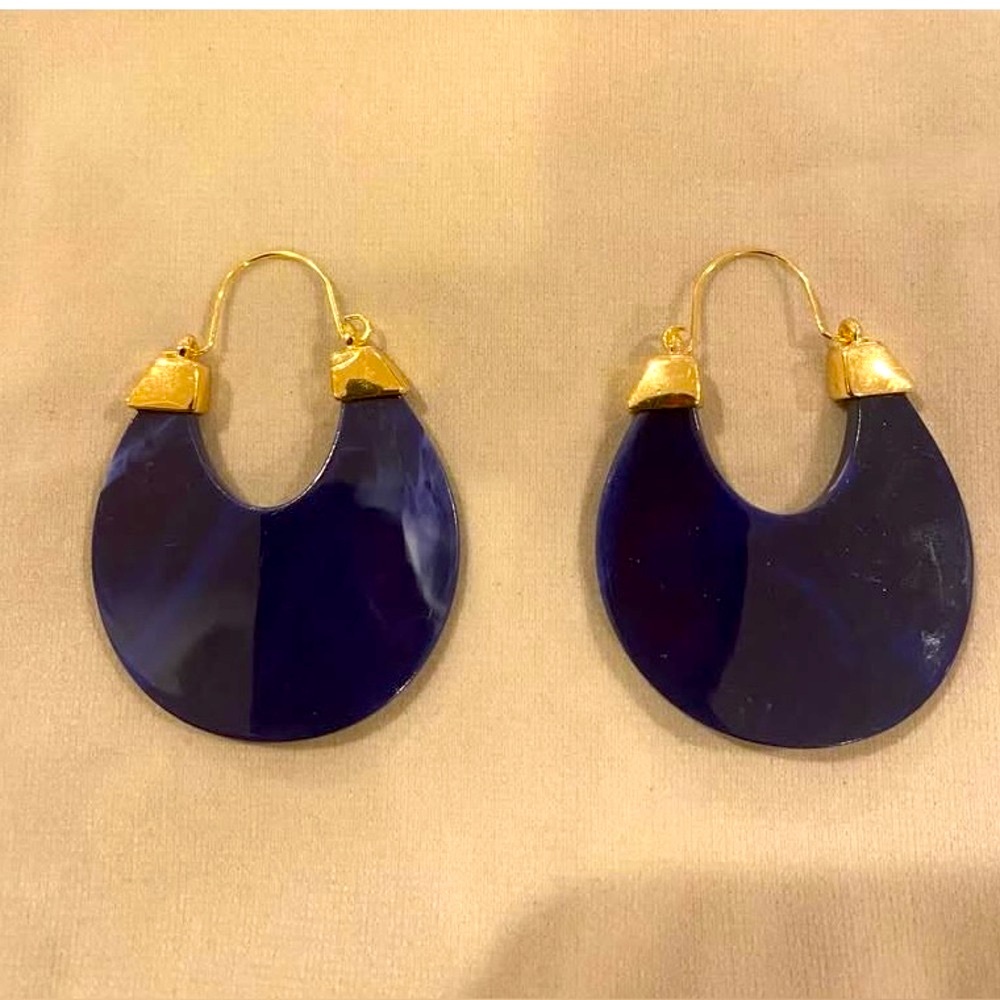 Elegant Gold and Blue Earrings